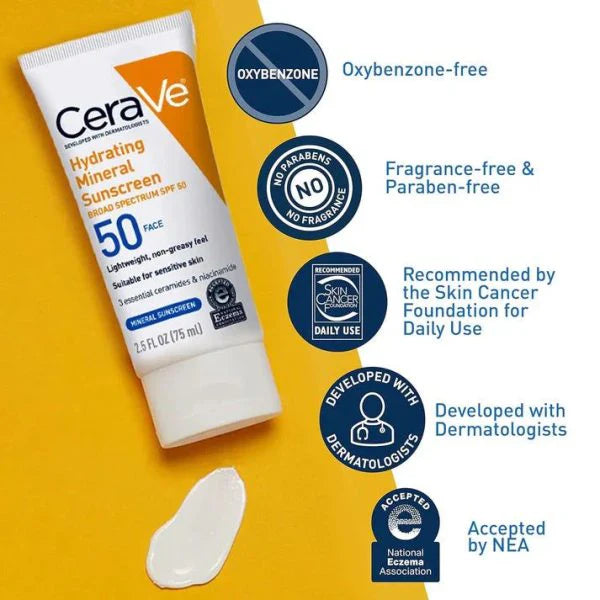 CeraVe 4-in-1 Bundle l Sunscreen, Cleanser, Night Cream & Retinol