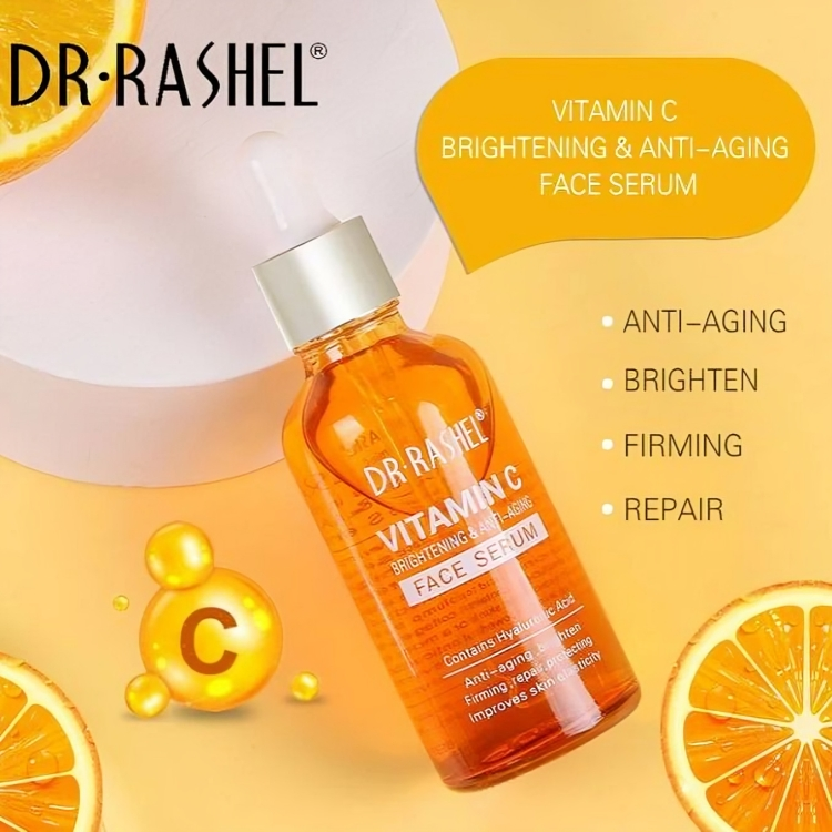 Dr Rashel Vitamin C Face Serum | Brightening & Anti-Aging Formula | With Hyaluronic Acid & Niacinamide (50ml)